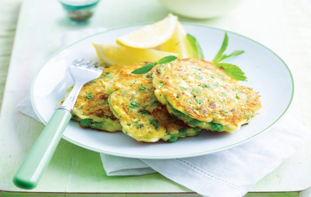Green pea, feta and mint fritters Green pea, feta and mint fritters