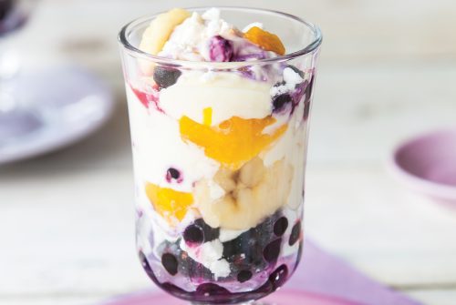 Peach and banana mess