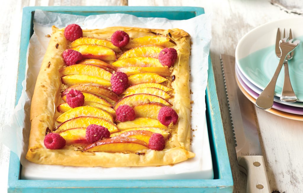 Peach and berry tart Peach and berry tart