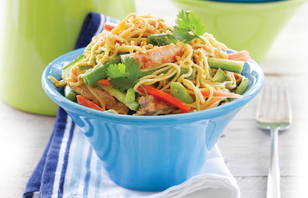 Peanut-chicken and noodle salad Peanut-chicken and noodle salad