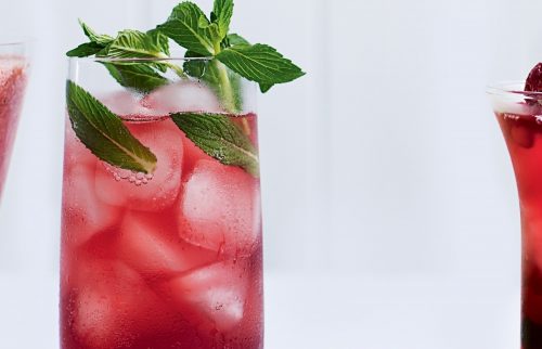Pomegranate and rosewater spritz