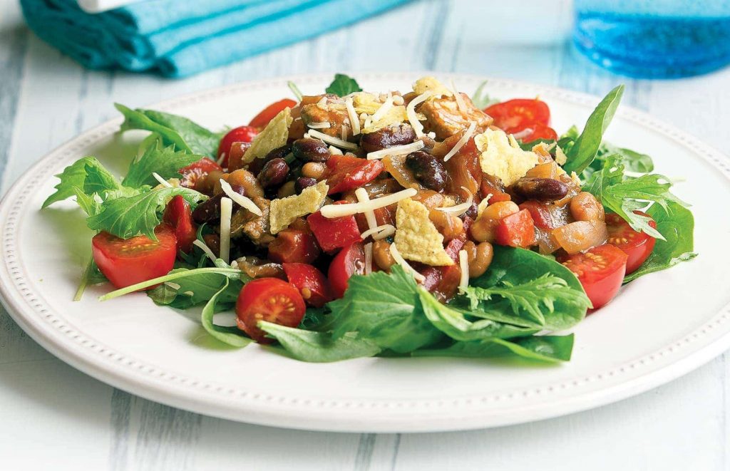 Pork and bean taco salad Pork and bean taco salad