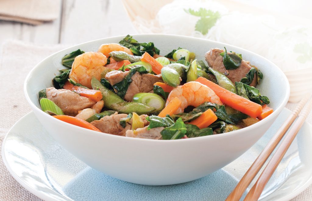 Pork and prawn noodles Pork and prawn noodles