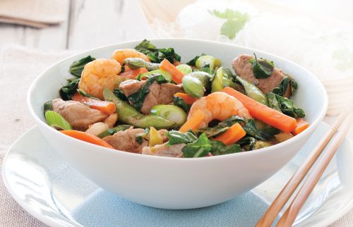 Pork and prawn noodles