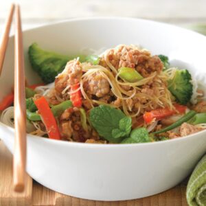 Pork noodle stir-fry