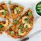 Prawn and pumpkin pizzas