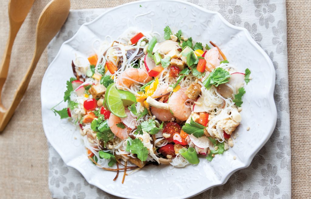 Prawn and tofu noodle salad Prawn and tofu noodle salad