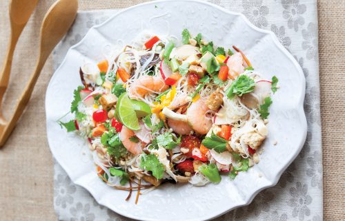 Prawn and tofu noodle salad