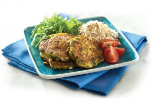 Pumpkin, spinach and feta cakes