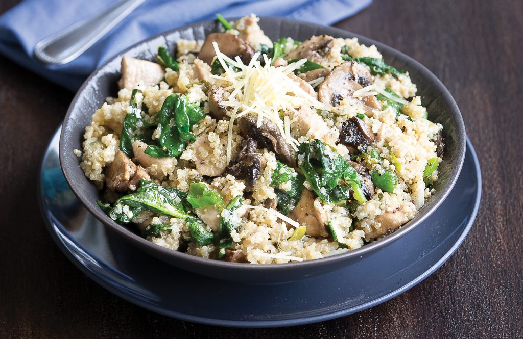 Quinoa chicken, mushroom and parmesan risotto Quinoa chicken, mushroom and parmesan risotto