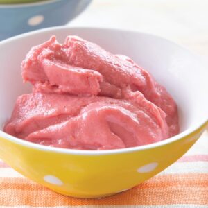Raspberry and mango frozen yoghurt
