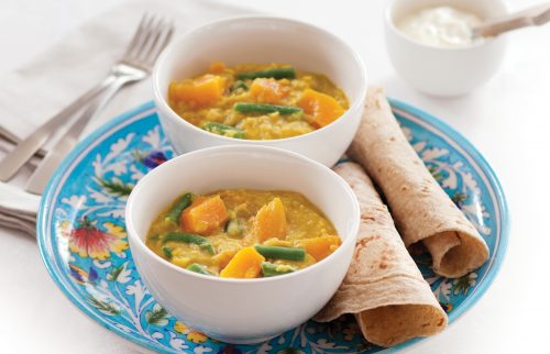 Red lentil vegetable dhal
