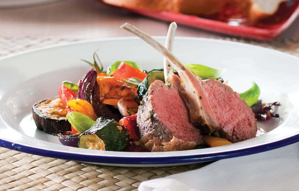 Roast ratatouille and lamb Roast ratatouille and lamb