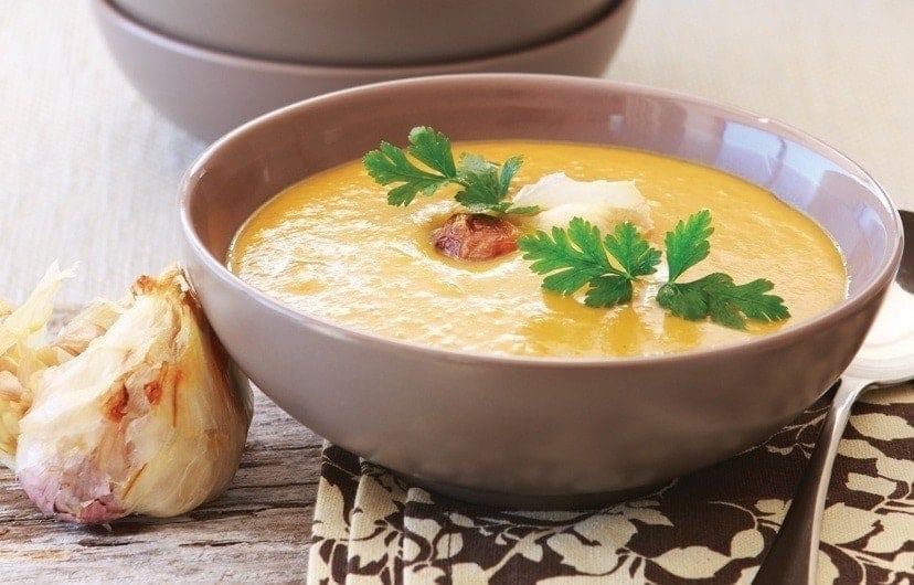 Sweet potato soup with garlic Sweet potato soup with garlic