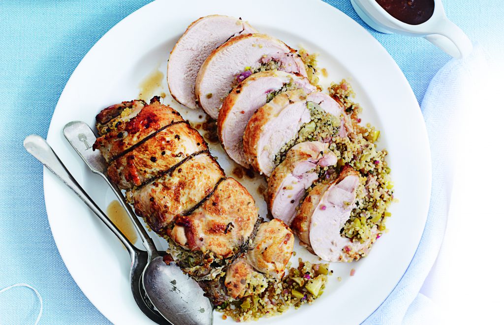 Roasted turkey with quinoa and celery stuffing Roasted turkey with quinoa and celery stuffing