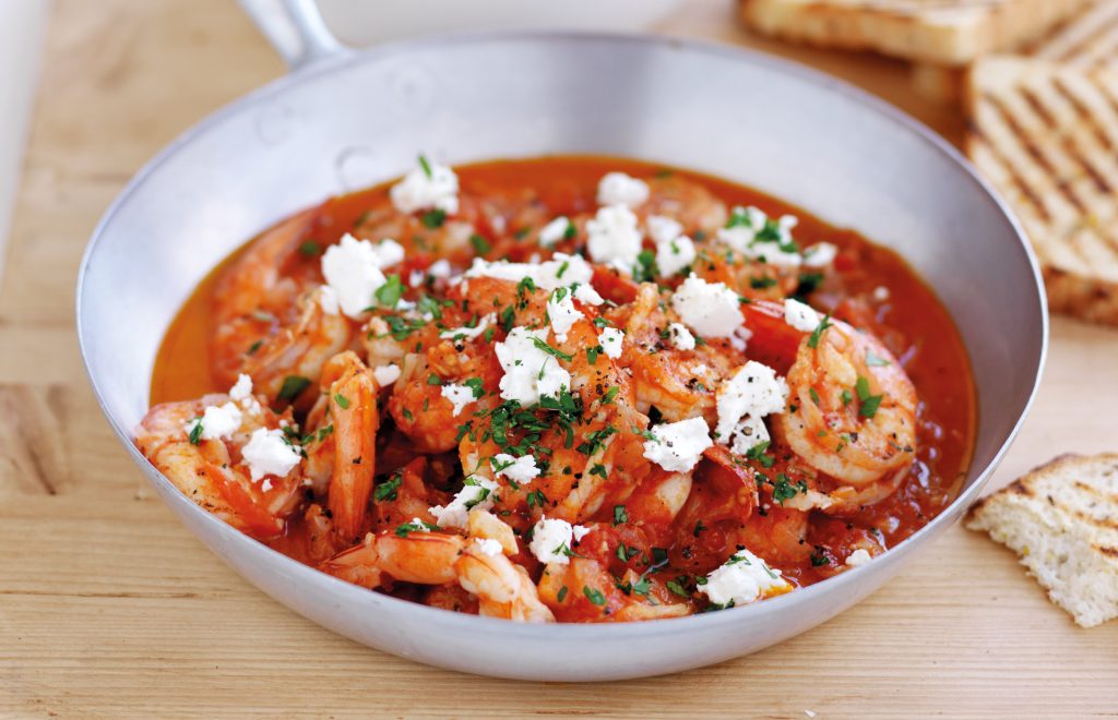 Saganaki prawns Saganaki prawns