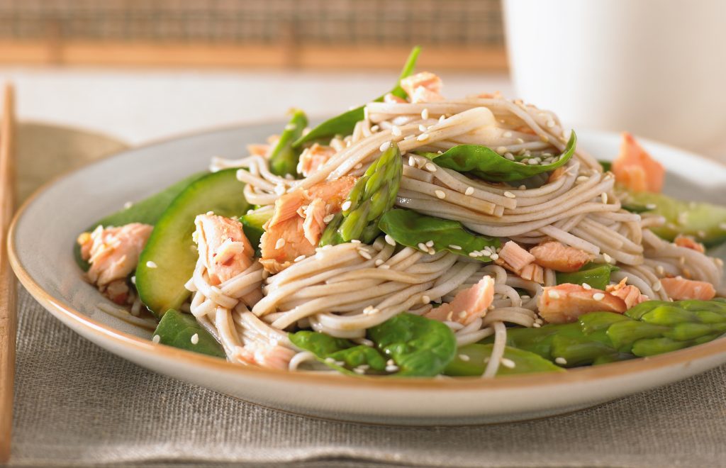 Salmon and asparagus soba noodles Salmon and asparagus soba noodles
