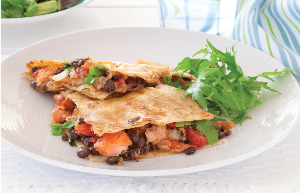 Salmon and bean quesadillas Salmon and bean quesadillas
