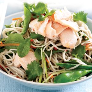 Salmon, cucumber and coriander noodle salad