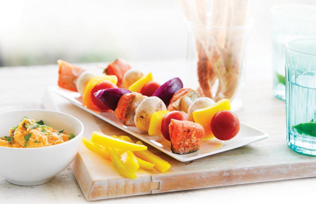 Salmon skewers mezze Salmon skewers mezze
