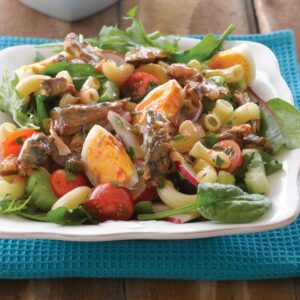 Sardine and egg pasta salad