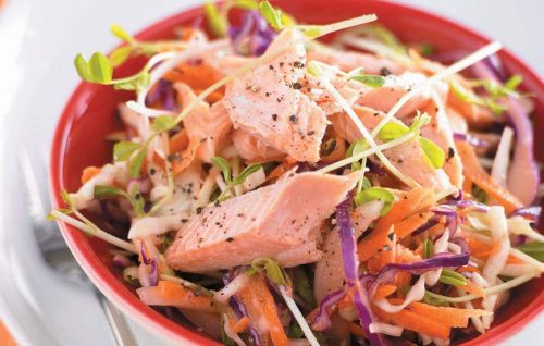 Smoked salmon coleslaw