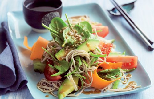 Japanese soba noodle and sesame salad