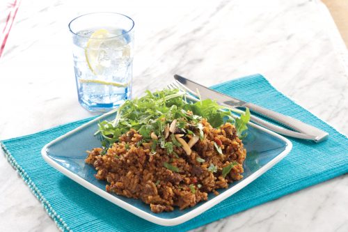 Spicy Indian mince and rice