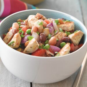 Spicy chicken and bean salad