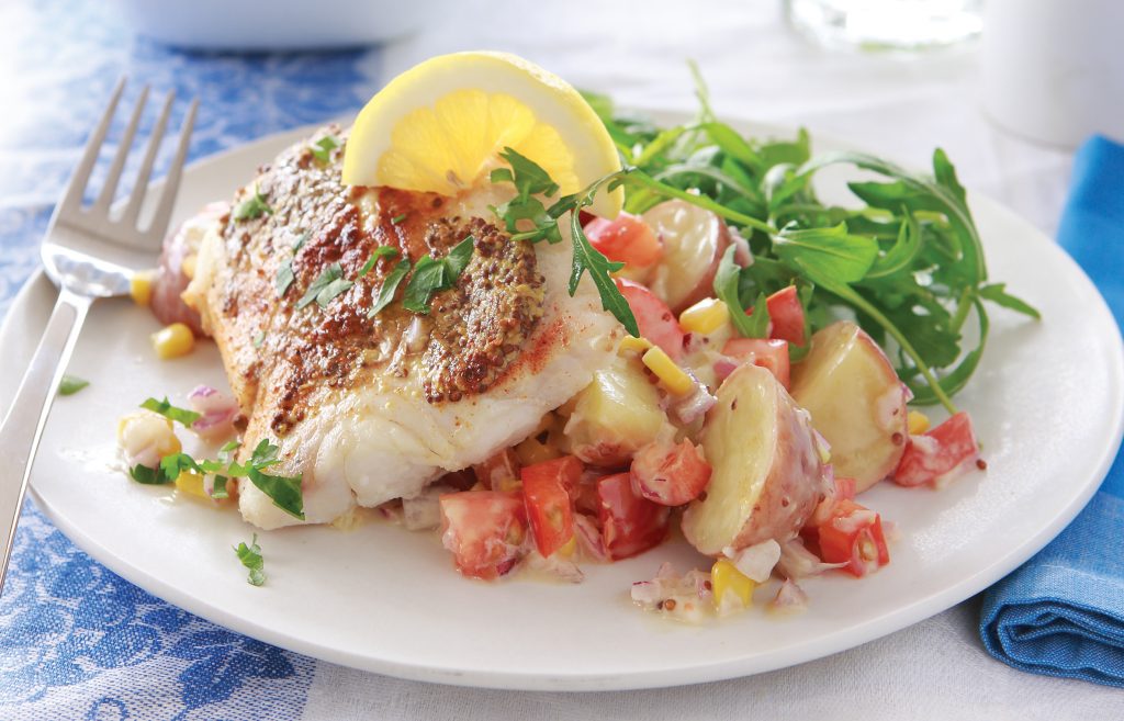 Spicy fish with mustard potatoes Spicy fish with mustard potatoes