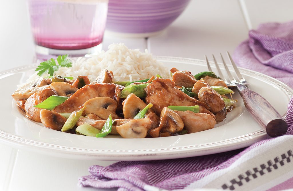 Stir-fried chicken and mushrooms Stir-fried chicken and mushrooms