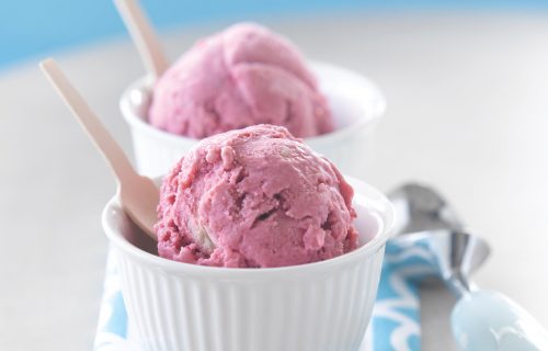 Strawberries and cream ice cream