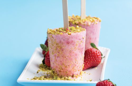 Strawberry and banana pops