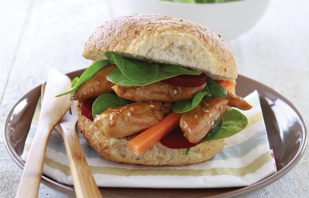 Sweet and sour sesame chicken burgers Sweet and sour sesame chicken burgers