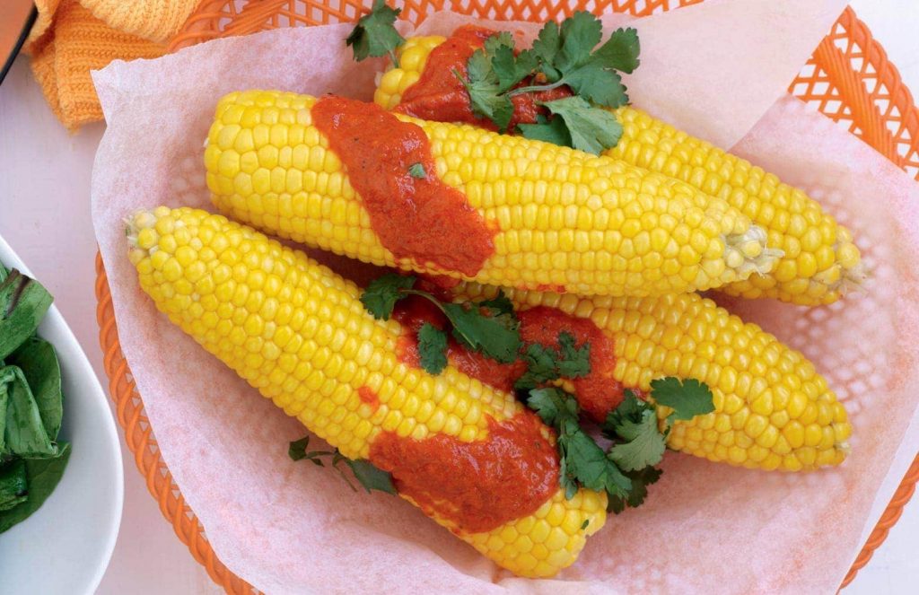 Sweet corn with capsicum sauce