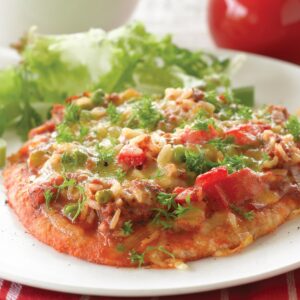 Tasty mince pizza flat bread