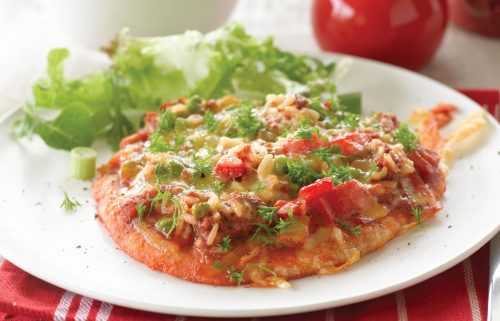 Tasty mince pizza flat bread