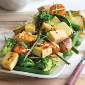 Tofu and roasted vege salad