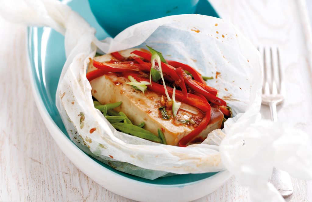 Tofu and vegetable parcels Tofu and vegetable parcels