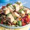 Tofu kebabs with barley salad
