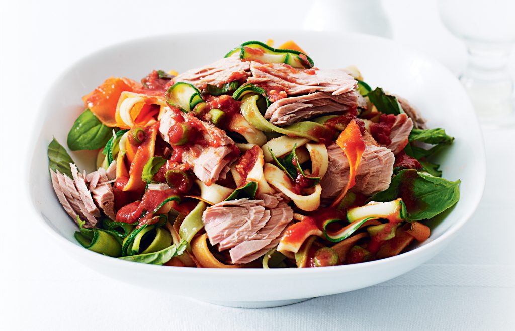 Tuna and vegetable fettuccine
