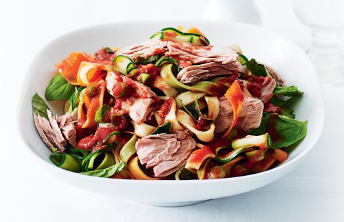 Tuna and vegetable fettuccine