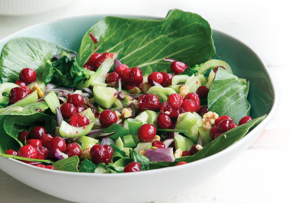 Warm bok choy and cranberry salad Warm bok choy and cranberry salad
