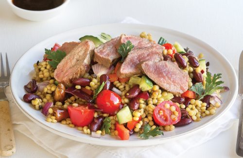 Warm lamb couscous salad