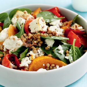 Warm ricotta and roasted pumpkin salad
