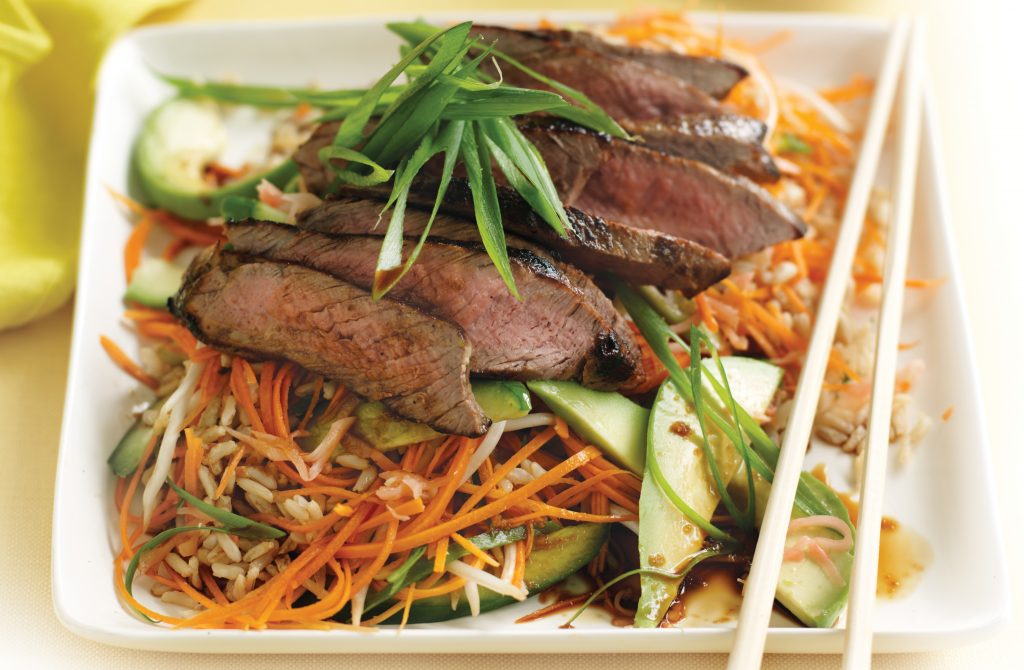 Wasabi ginger beef and sushi salad Wasabi ginger beef and sushi salad