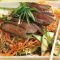 Wasabi ginger beef and sushi salad
