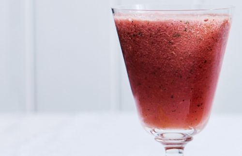 Watermelon and mint frappe