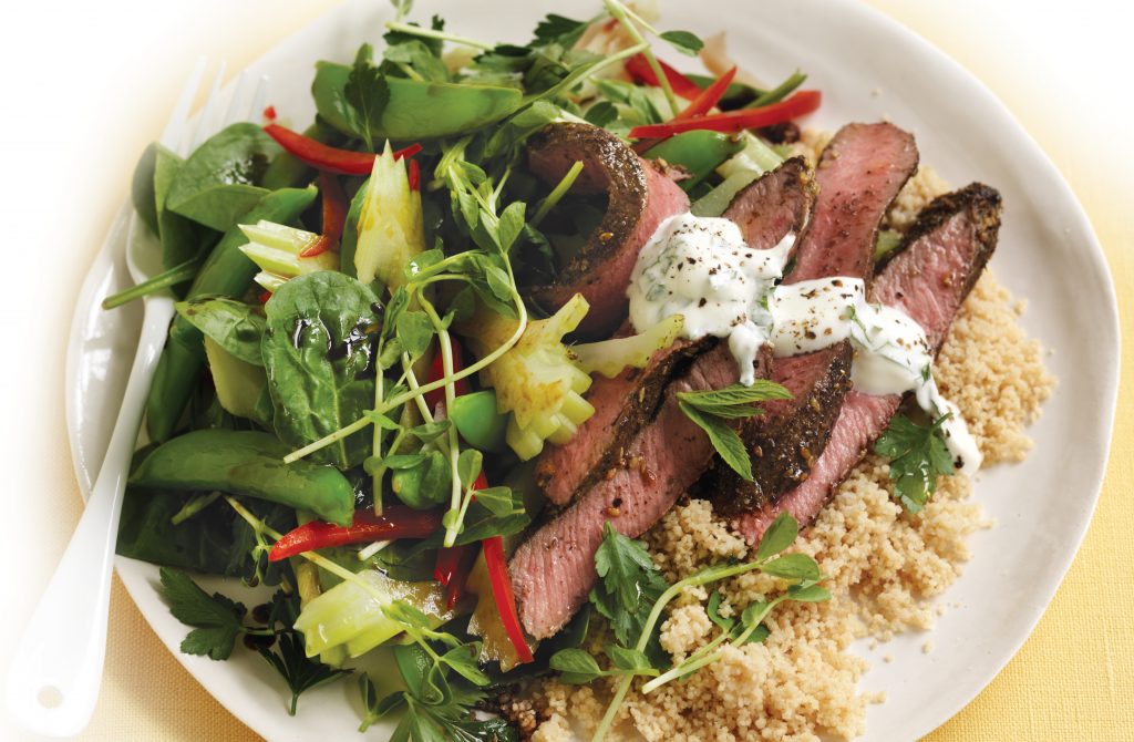 Za’atar lamb with celery salad and mint yoghurt Za’atar lamb with celery salad and mint yoghurt