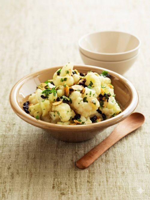 Cauliflower with currants and almonds